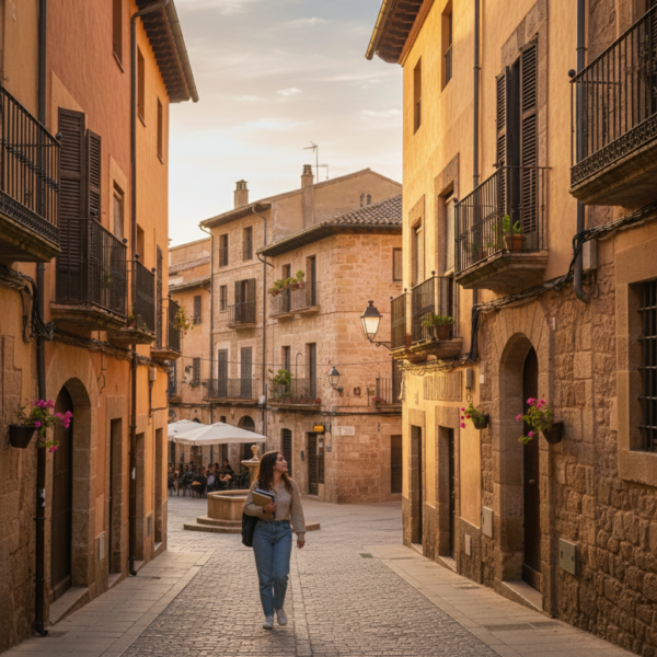 Étudiant se promenant en Espagne