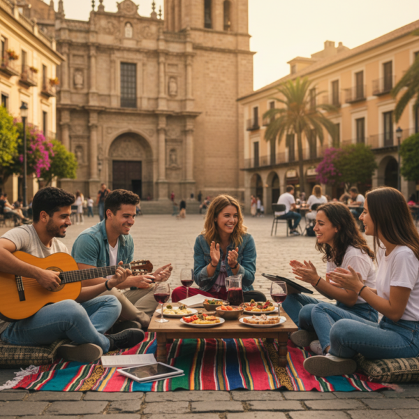 Students enjoying the Spanish culture